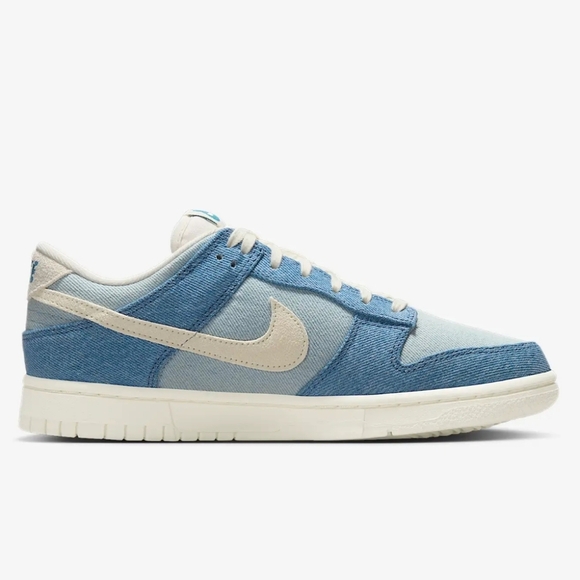 Bling Nike Dunk Low Denim Women's Sneakers Shoes Customized With Crystals Blue - Picture 2 of 6